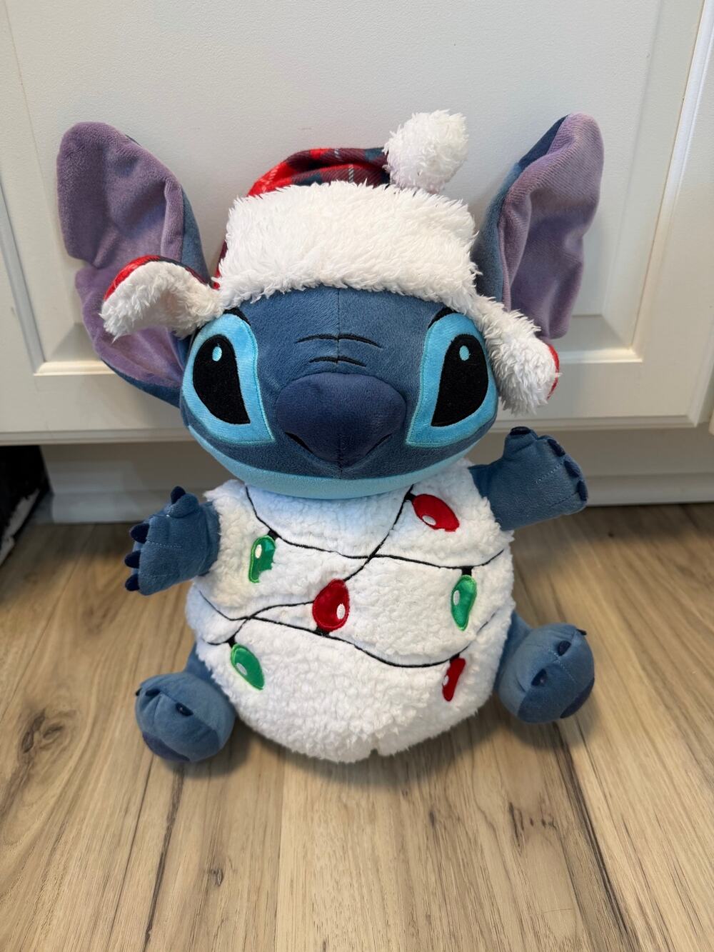Disney Parks 12" Lilo & Stitch Christmas Light Up Plush Stuffed Toy 2021 Works